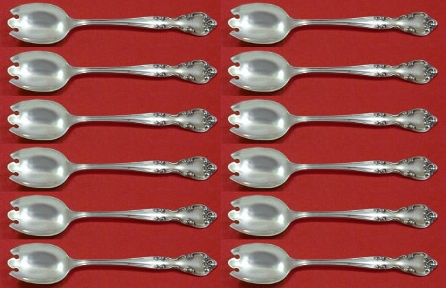 Easterling American Classic 12pc Sterling Silver Ice Cream Fork Set: Easterling American Classic 12pc Sterling Silver Ice Cream Fork Set Indulge in your favorite desserts with this exquisite 12-piece set of ice cream dessert forks from the American Classic pattern by E