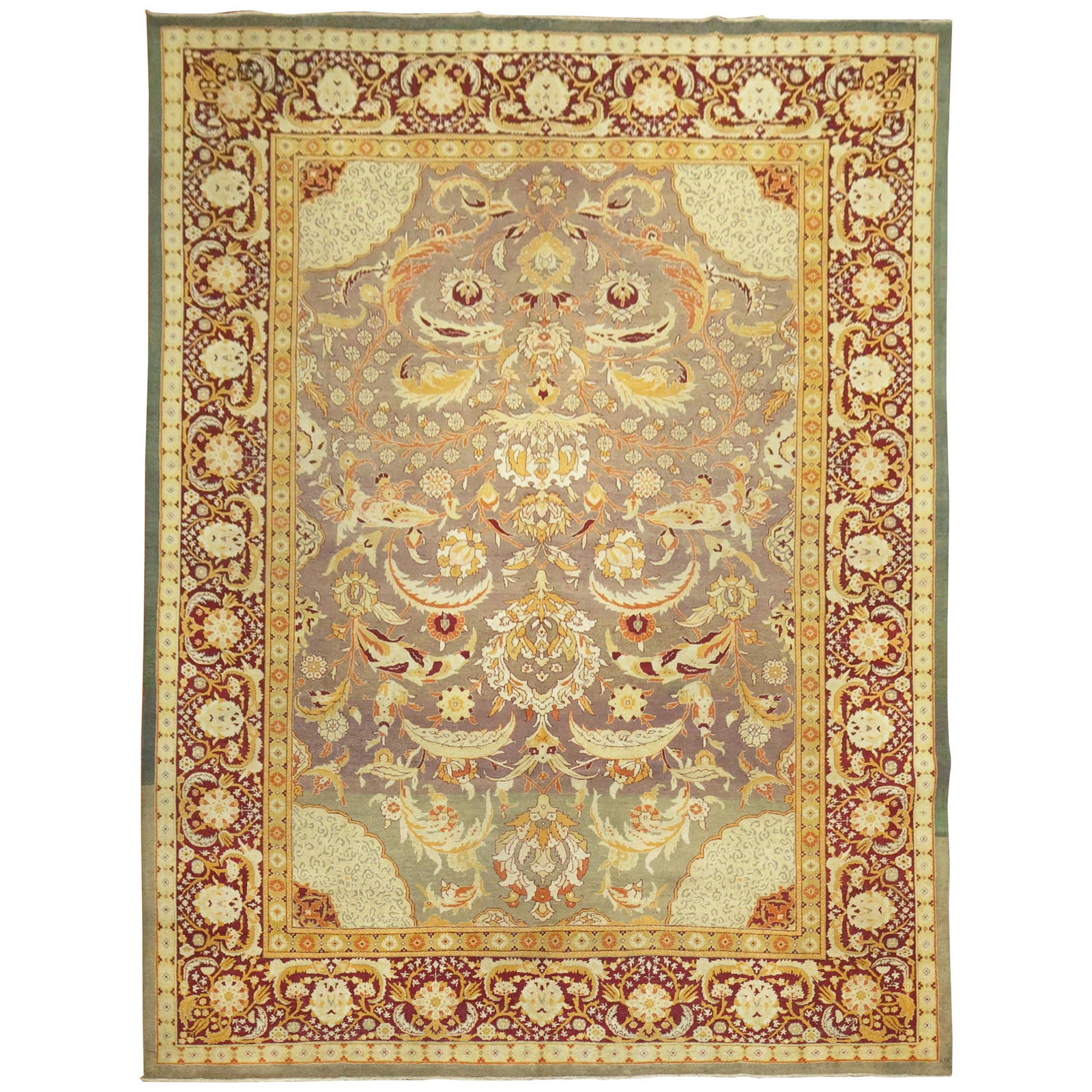 19th Century Antique Indian Amritsar Hand-Woven Wool Carpet 9'11'' x 13'5'' (1 of 14)