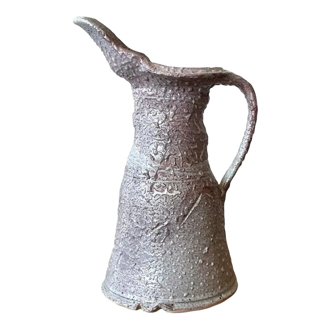 Unique Vintage Boho Ceramic Studio Pottery Vase 11.5 Inch: Unique Vintage Boho Ceramic Studio Pottery Vase 11.5 Inch Discover a stunning piece of mid-century studio pottery with this vintage pitcher vase. Expertly hand-thrown, it showcases a heavily textured,