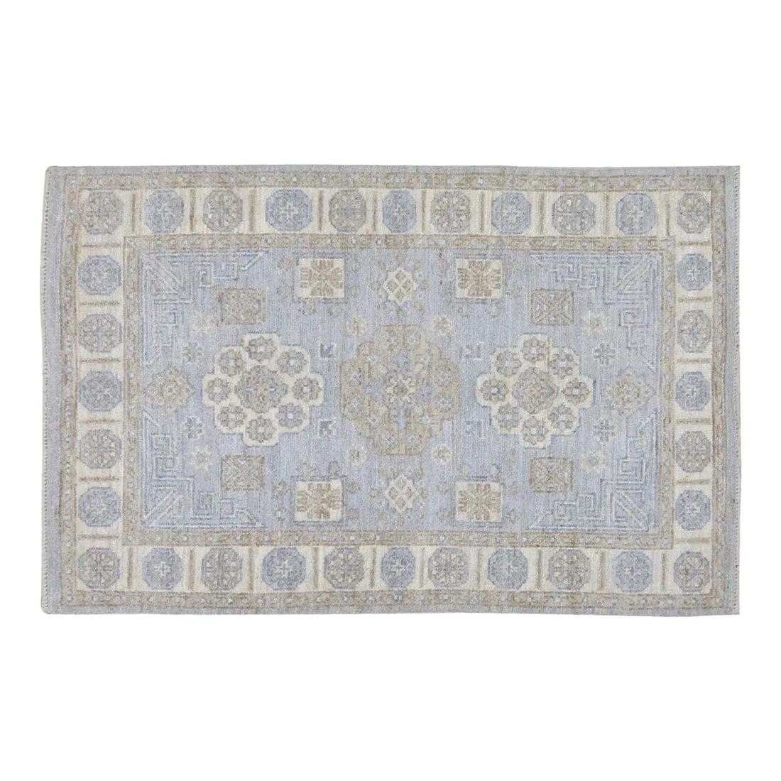 4'x6' Oushak Wool Area Rug Hand Knotted Turkish Stone Gray: 4'x6' Oushak Wool Area Rug Hand Knotted Turkish Stone Gray This Turkish Oushak rug is expertly hand-knotted from wool using traditional techniques, combining enduring craftsmanship with a modern desig