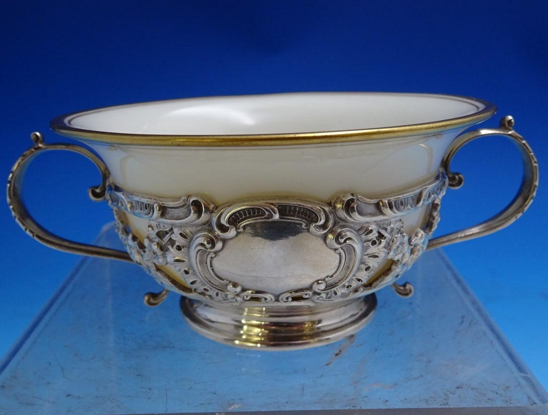 Gorham Chantilly Sterling Silver Coffee Cup with Lenox Liner: Gorham Chantilly Sterling Silver Coffee Cup with Lenox Liner Experience the charm of 18th century France with the Chantilly coffee cup by Gorham. This exquisite piece, crafted from sterling silver, sh