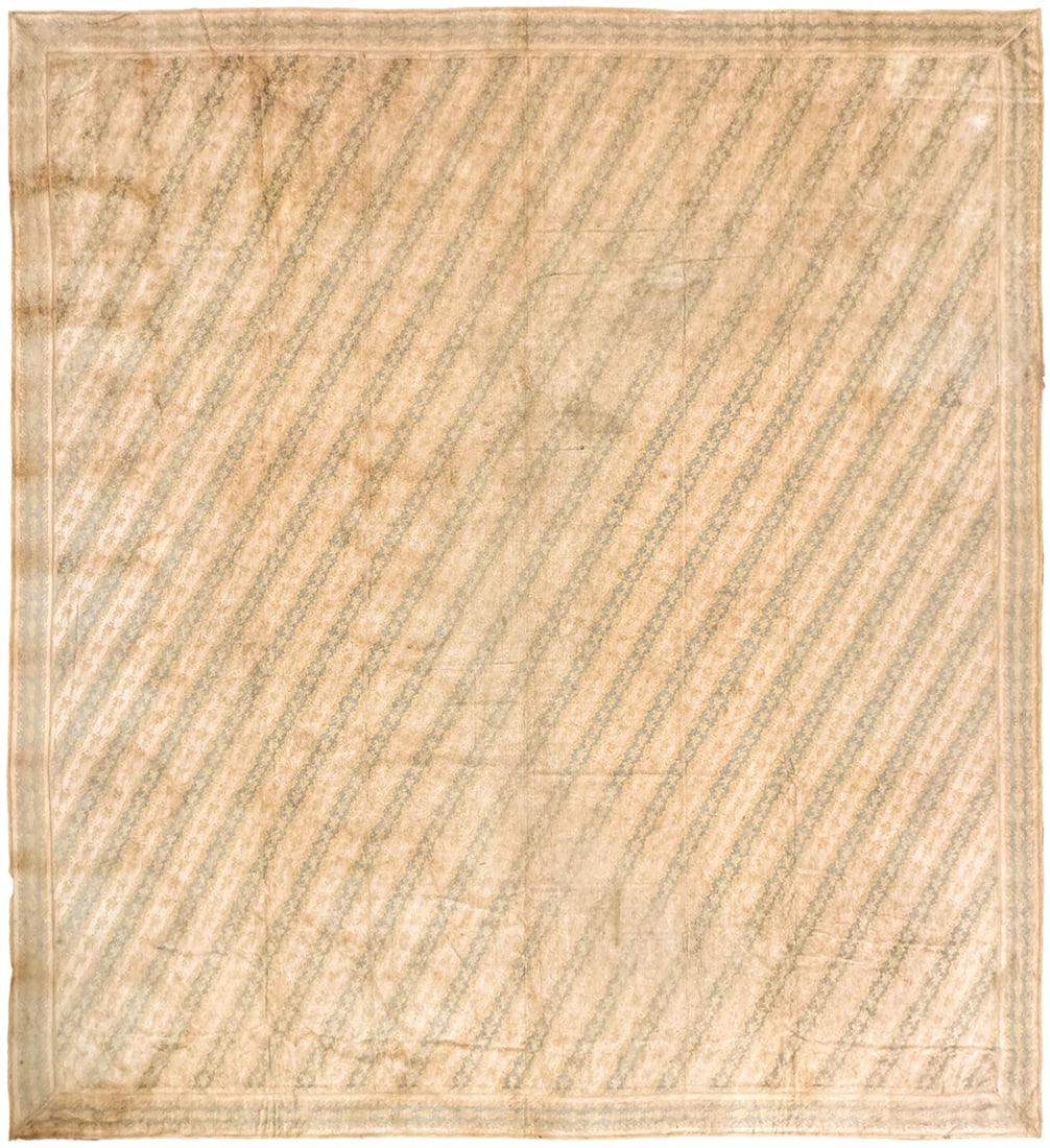 Square Wool Art Deco Rug 14x14 Hand Knotted Vintage European (1 of 14)