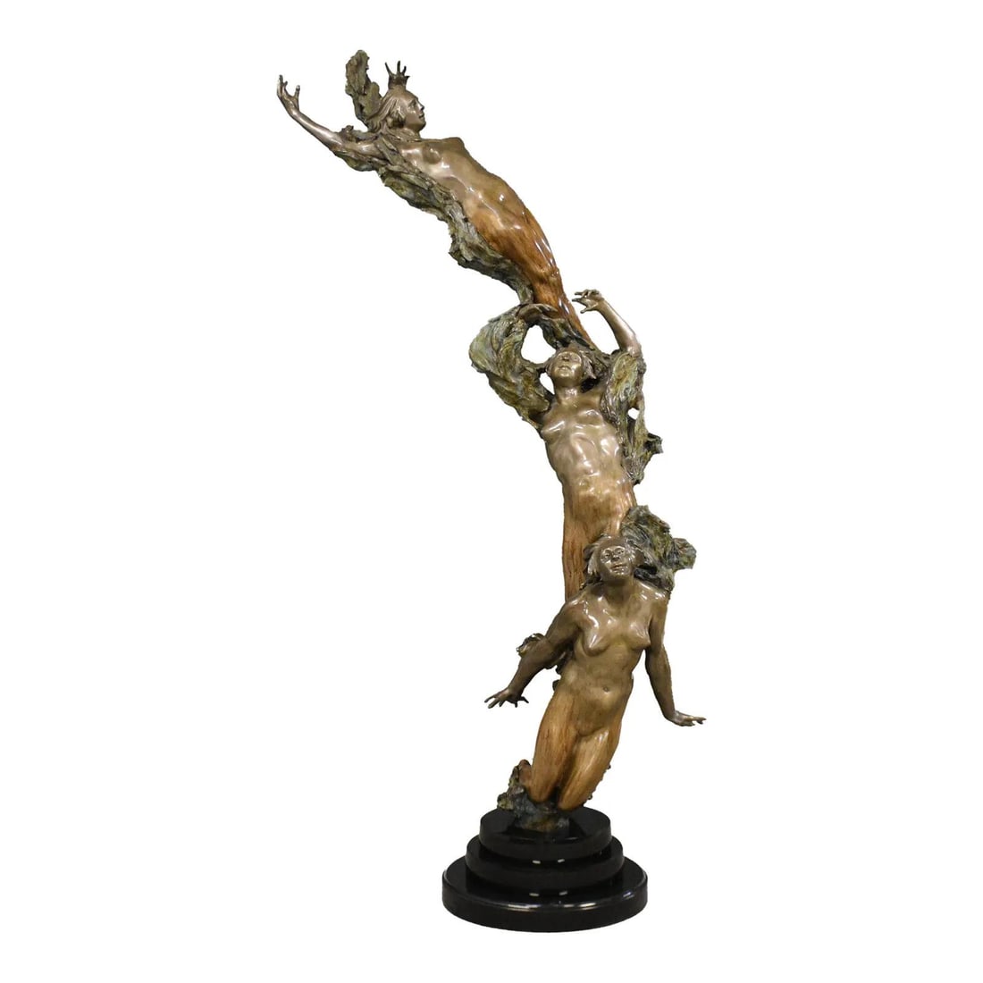 Spiral Helix X Bronze Sculpture by Mary Louise Snowden Signed 1990s: Spiral Helix X Bronze Sculpture by Mary Louise Snowden Signed 1990s This is a bronze sculpture titled "Spiral Helix X" by Mary Louise Snowden, created in the 1990s. The piece is signed and numbered ou