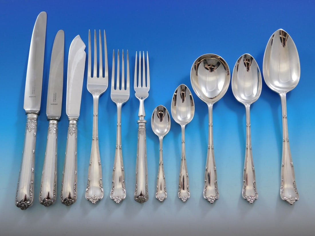 Asprey 66 Piece English Sterling Silver Flatware Set with Chest: Asprey 66 Piece English Sterling Silver Flatware Set with Chest This is an exceptional Asprey English sterling silver flatware set, comprising 66 pieces. Crafted in the United Kingdom between 1900 and