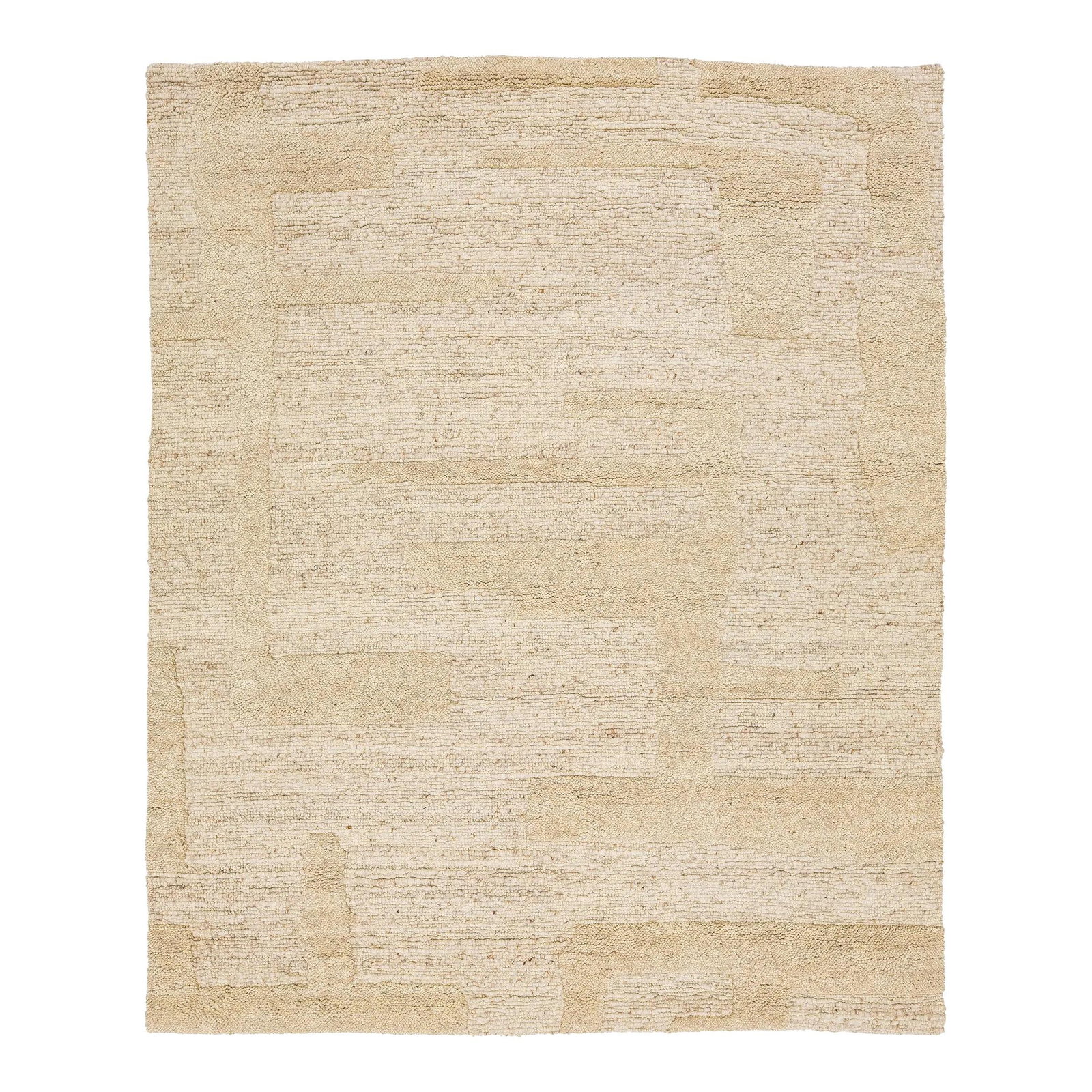 Beige Geometric Pattern Wool Rug 8' x 10' (1 of 9)