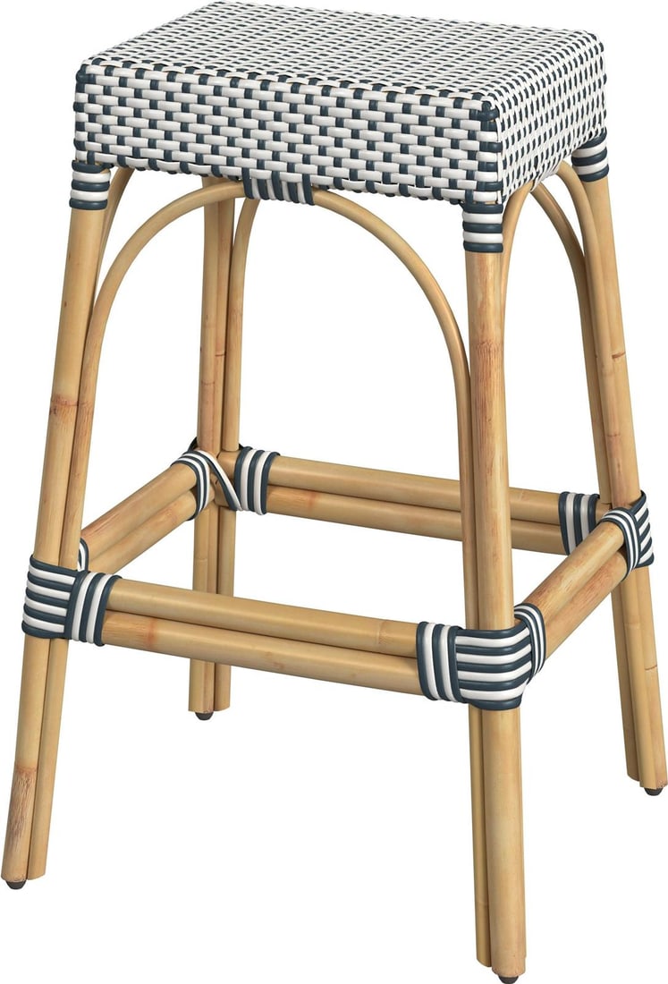 Butler Tobias Barstool Natural Rattan Coastal Style Chair: Butler Tobias Barstool Natural Rattan Coastal Style Chair Introducing the Tobias Barstool, a perfect blend of sophisticated coastal charm and modern design. This stylish barstool features a natural ra