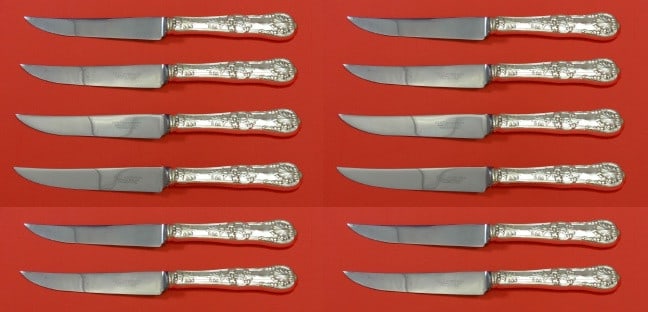 Tiffany & Co. English King Sterling Silver Steak Knife Set 12 pcs (1 of 7)