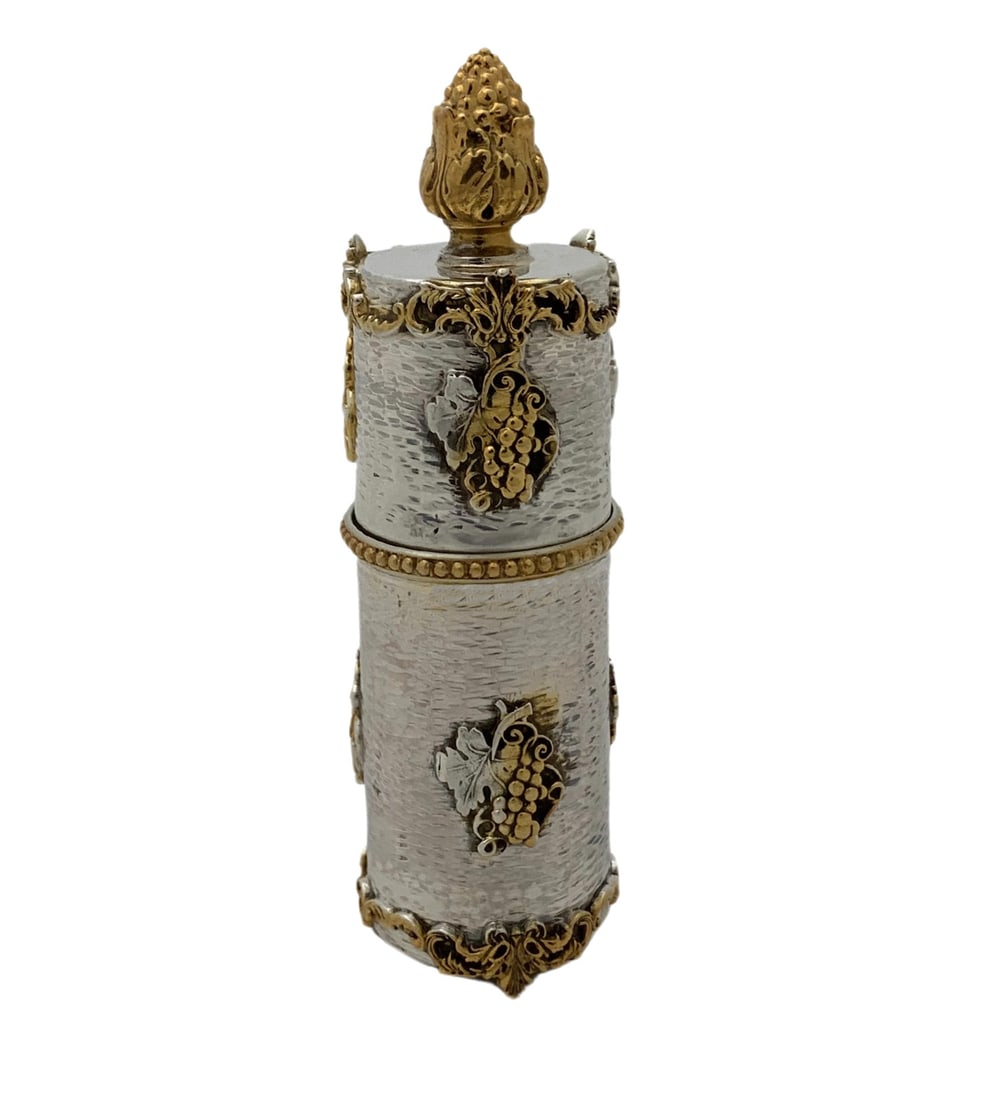 925 Sterling Silver Gold Plated Grape Leaf Matchbox Holder (1 of 4)