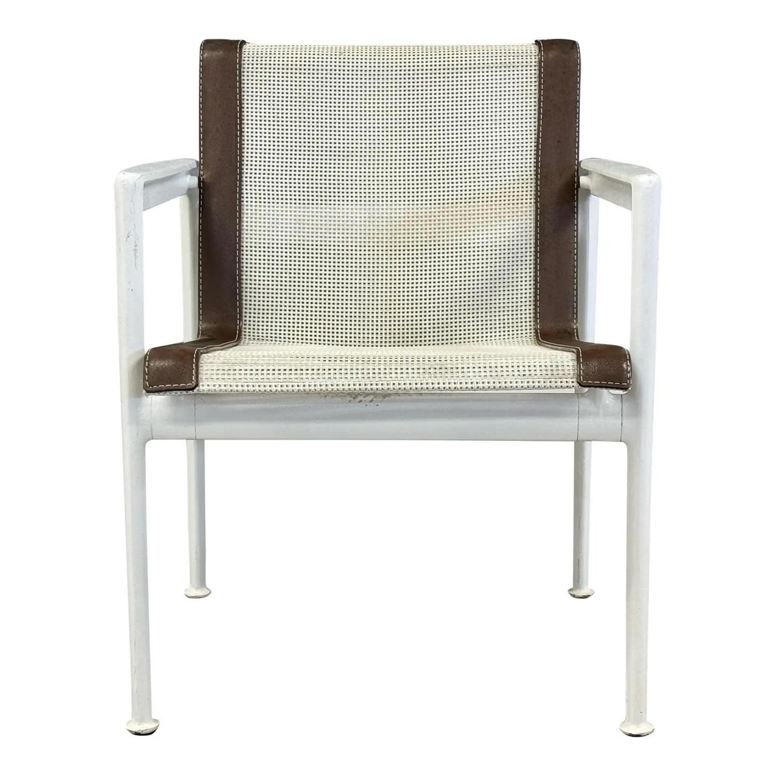 Mid Century Modern Dining Chair by Richard Schultz White Aluminum (1 of 8)