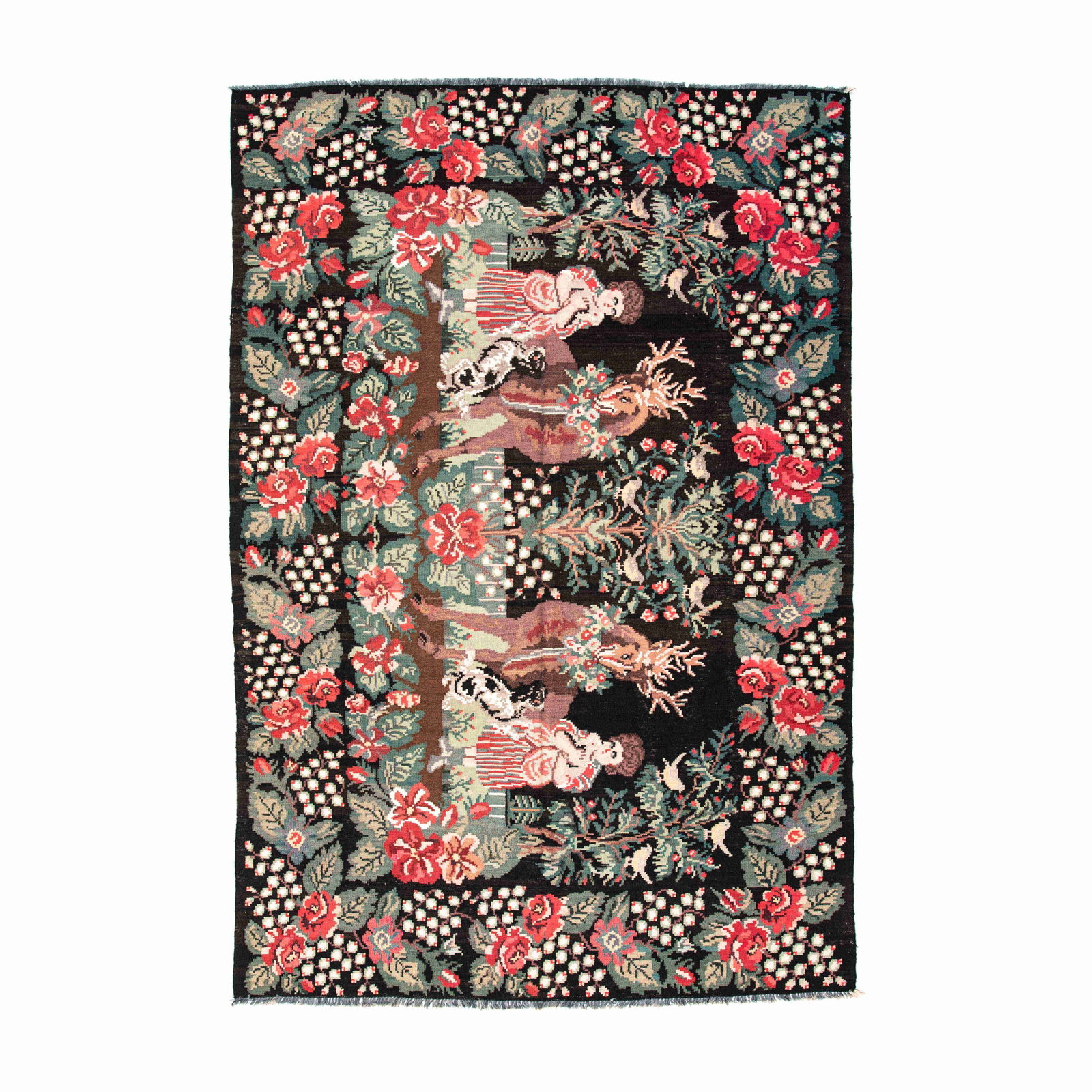 Authentic Karabag Handmade Wool Kilim 78.7 x 120.1 Inches: Authentic Karabag Handmade Wool Kilim 78.7 x 120.1 Inches This Authentic Handmade Karabag Kilim is crafted from high-quality wool on wool, showcasing traditional flat weaving techniques. Originating f