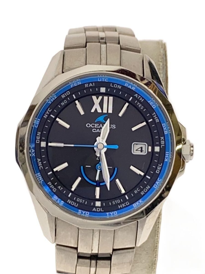 Casio Oceanus OCW-S340-1AJF Titanium Solar Wristwatch: Casio Oceanus OCW-S340-1AJF Titanium Solar Wristwatch This Casio Oceanus Solar OCW-S340-1AJF men's wristwatch features a black titanium case and band, offering a lightweight yet durable design. The wa