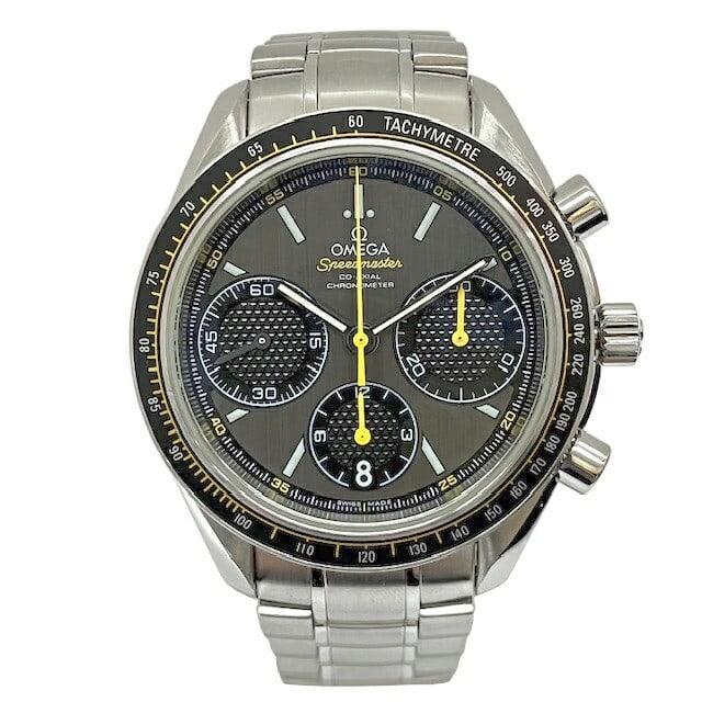 OMEGA Speedmaster Racing 326.30.40.50.06.001 Stainless Steel Chronograph Watch: OMEGA Speedmaster Racing 326.30.40.50.06.001 Stainless Steel Chronograph Watch This OMEGA Speedmaster Racing chronograph men's wristwatch features a stainless steel case and bracelet in a gray and bla