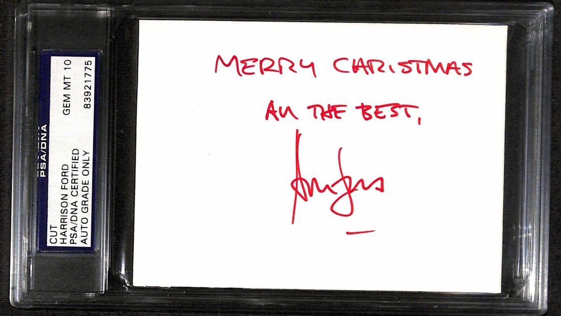 Harrison Ford Inscribed 3x5 Index Card PSA/DNA GEM MT 10 Autograph (1 of 1)