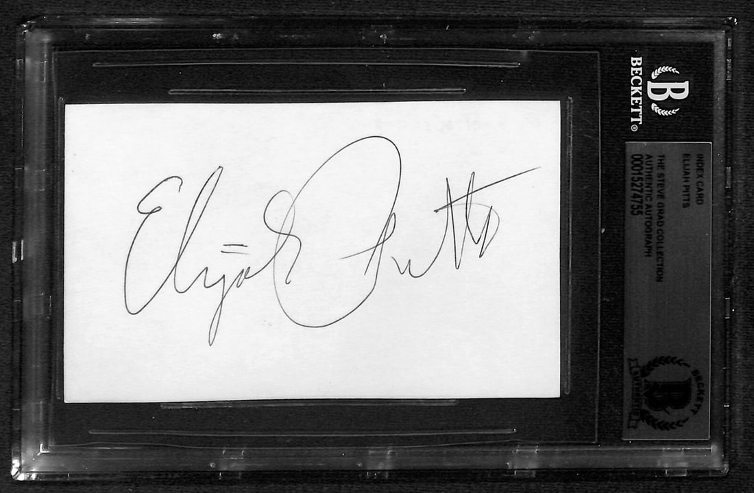 Elijah Pitts Green Bay Packers Signed 3x5 Index Card Beckett Authenticated (1 of 1)