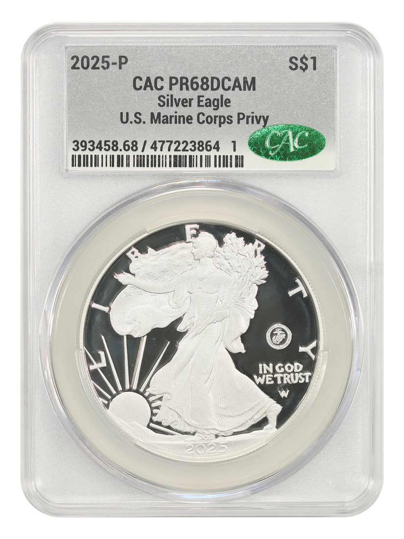 2025-P Marine Corps Privy Silver Eagle CACG PR68DCAM (1 of 4)