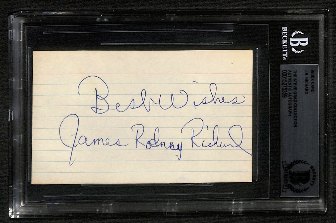 J.R. Richard Signed 3x5 Index Card Beckett Authenticated Houston Astros Autograph (1 of 1)