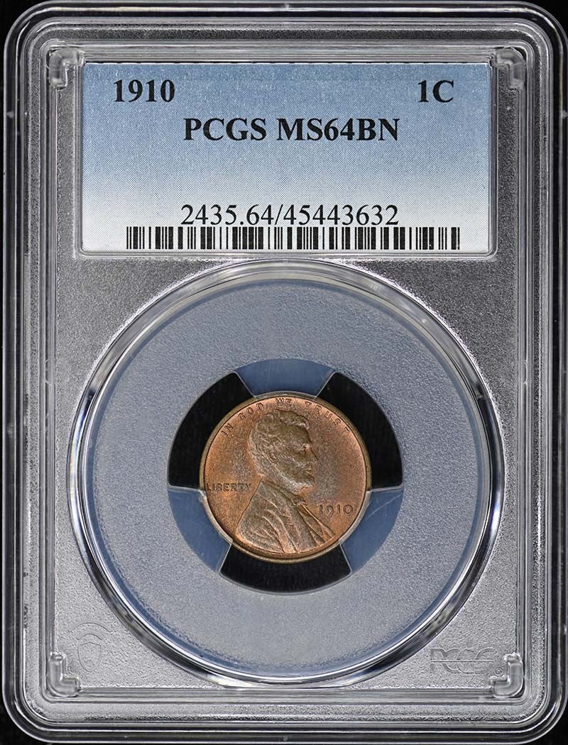 1910 Lincoln Cent Type 1 Wheat Reverse PCGS MS64BN (1 of 2)