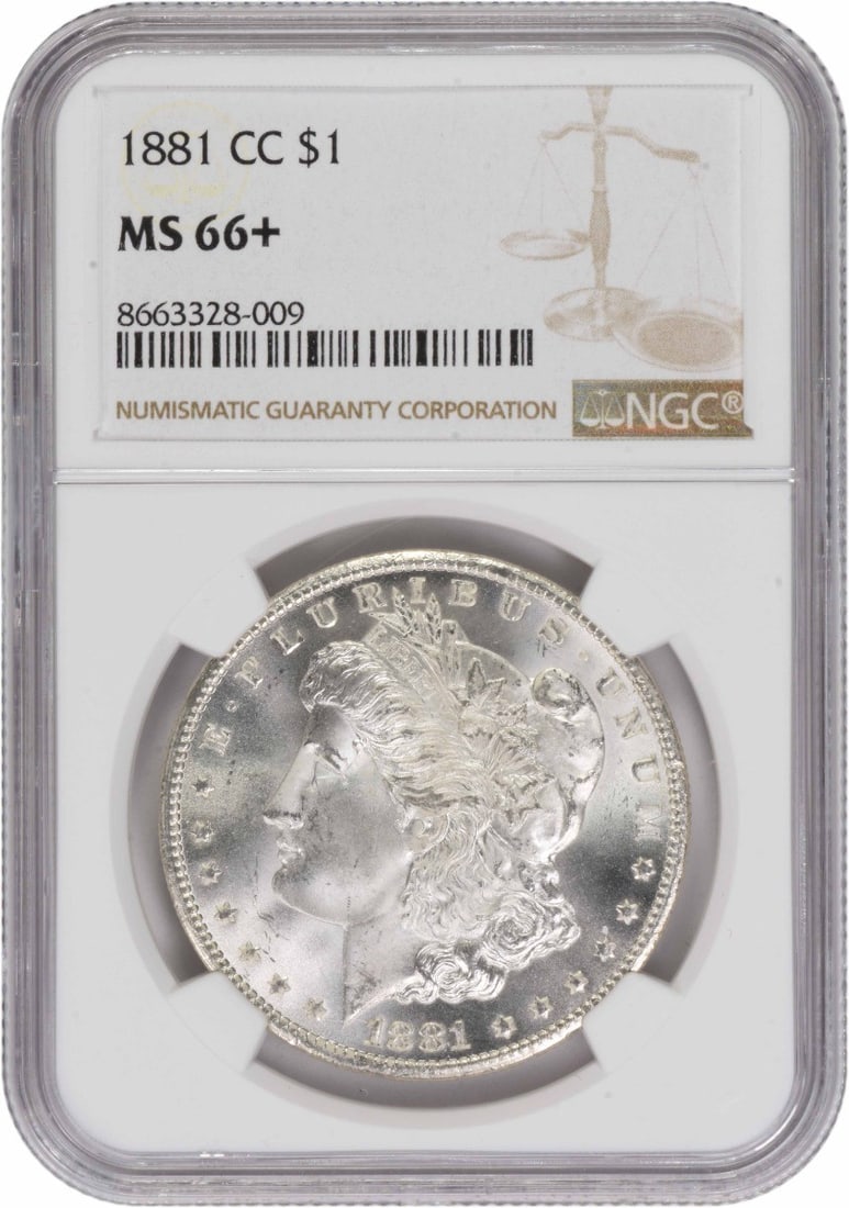 NGC MS66+ Carson City Morgan Silver Dollar 1881-CC (1 of 4)