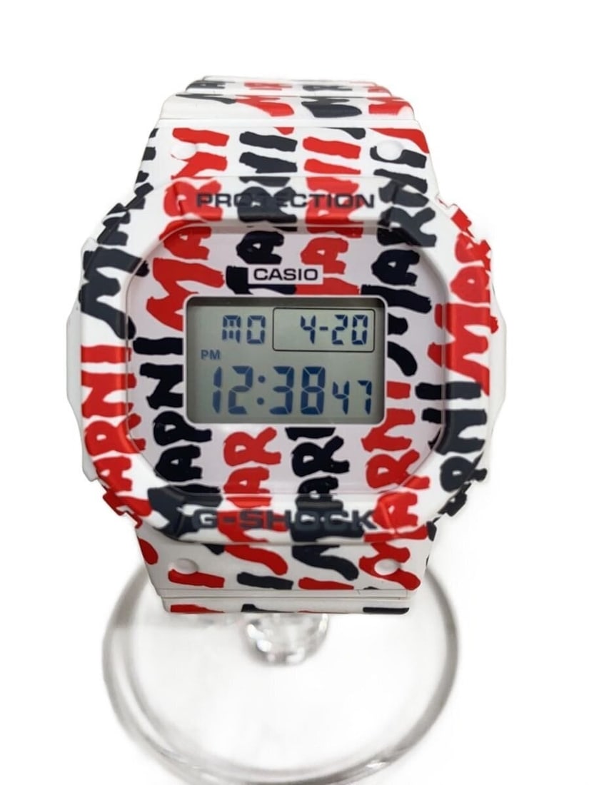 Casio Marni G-SHOCK 5600 quartz wristwatch limited edition: Casio Marni G-SHOCK 5600 quartz wristwatch limited edition This CASIO x MARNI collaboration model is part of the G-SHOCK 5600 series, featuring a quartz movement. Designed for men, this limited editio