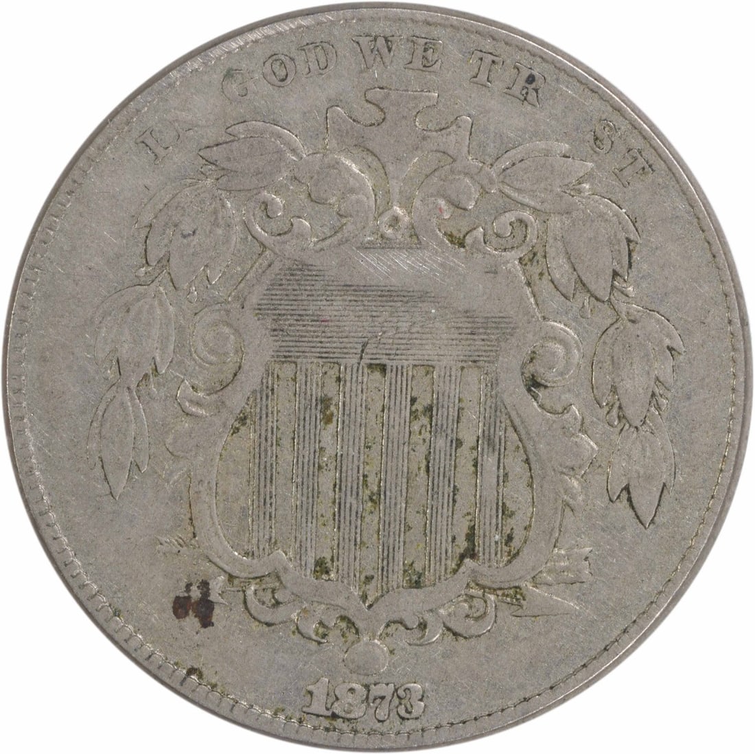 1873 Shield Nickel Open 3 VF Uncertified Coin USA (1 of 2)