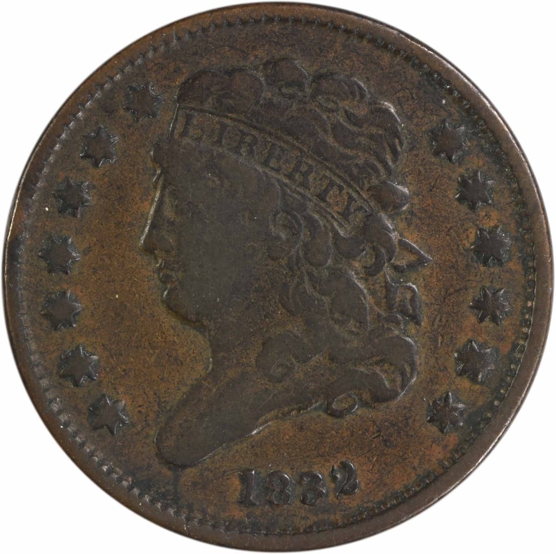 1832 Classic Head Copper Half Cent VF (1 of 2)