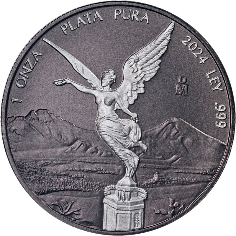 2024 Mexico 1 Oz Silver Libertad Black Platinum Ruthenium Coin: 2024 Mexico 1 Oz Silver Libertad Black Platinum Ruthenium Coin This stunning 2024 Mexico 1 Ounce Silver Libertad coin features a captivating black platinum and ruthenium finish, enhancing its visual a