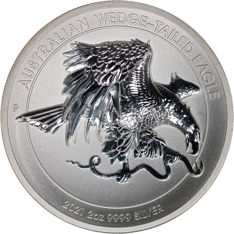 2021-P Australia 2oz Silver Wedge-Tailed Eagle NGC Rev PF70 Mercanti (1 of 5)