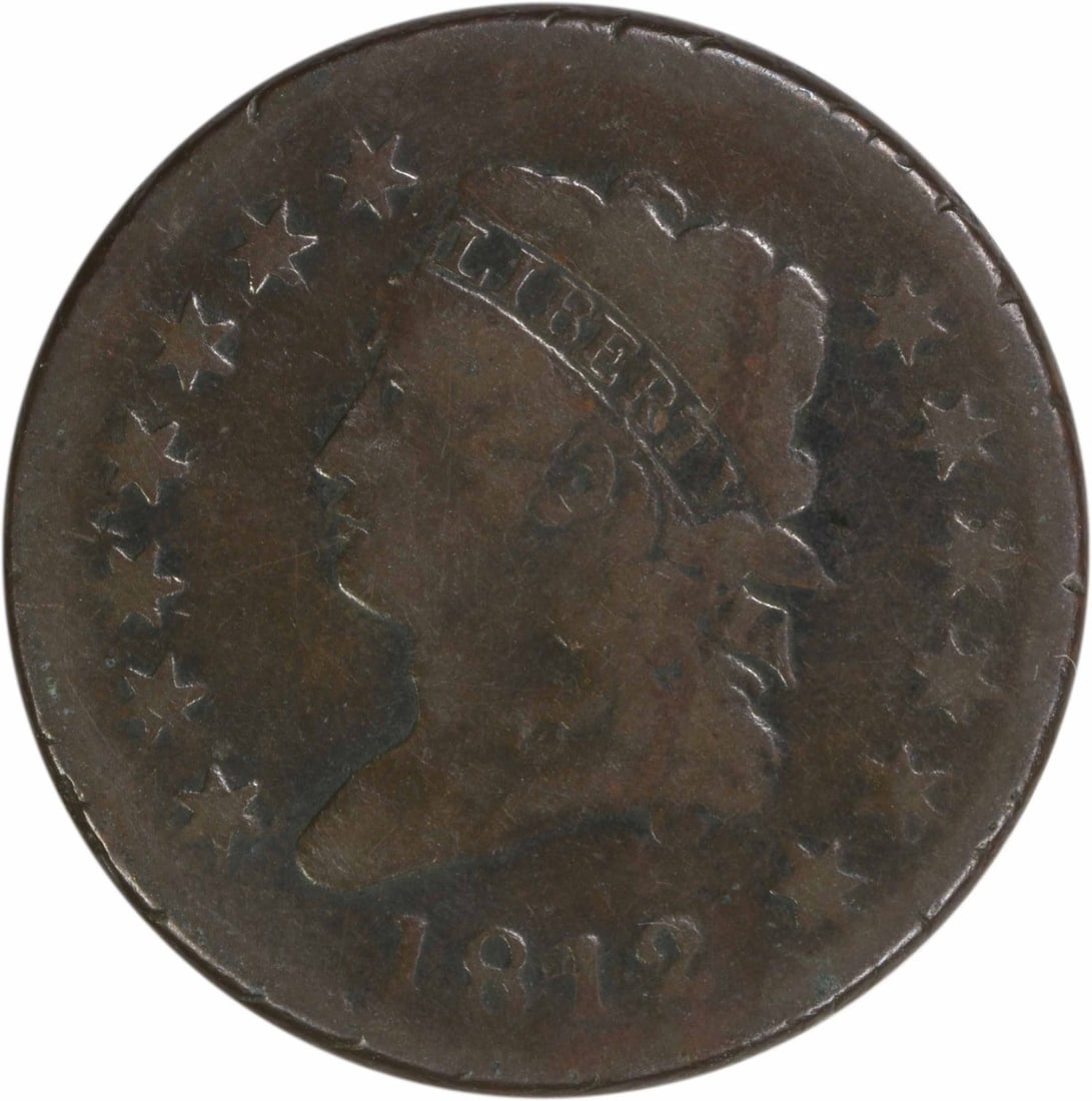 1812 Classic Head Large Cent Small Date Copper Coin VG Philadelphia (1 of 2)