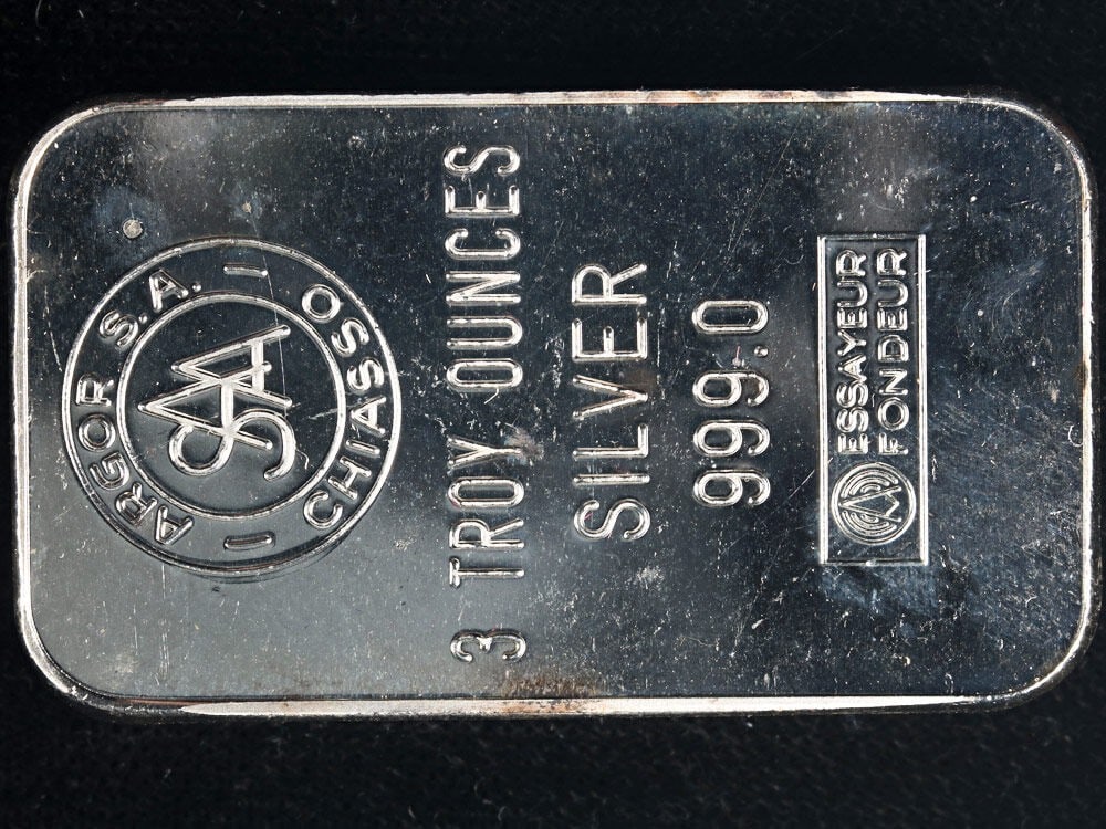 3 Ounce Argor SA Chiasso Silver Bar 99.9% (1 of 2)