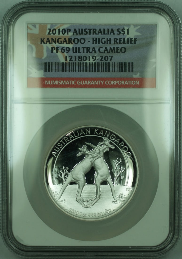 NGC PF 69 2010-P Australia 1 Oz Silver Kangaroo Proof Dollar (1 of 4)