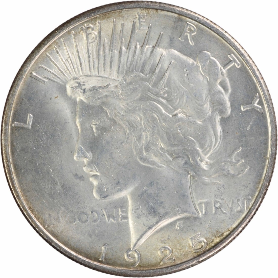 Uncirculated 1925 San Francisco Peace Dollar Silver Coin BU (1 of 2)