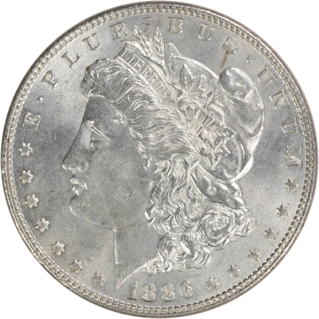 Choice BU 1886 Silver Morgan Dollar Uncirculated Uncertified US Coin (1 of 2)