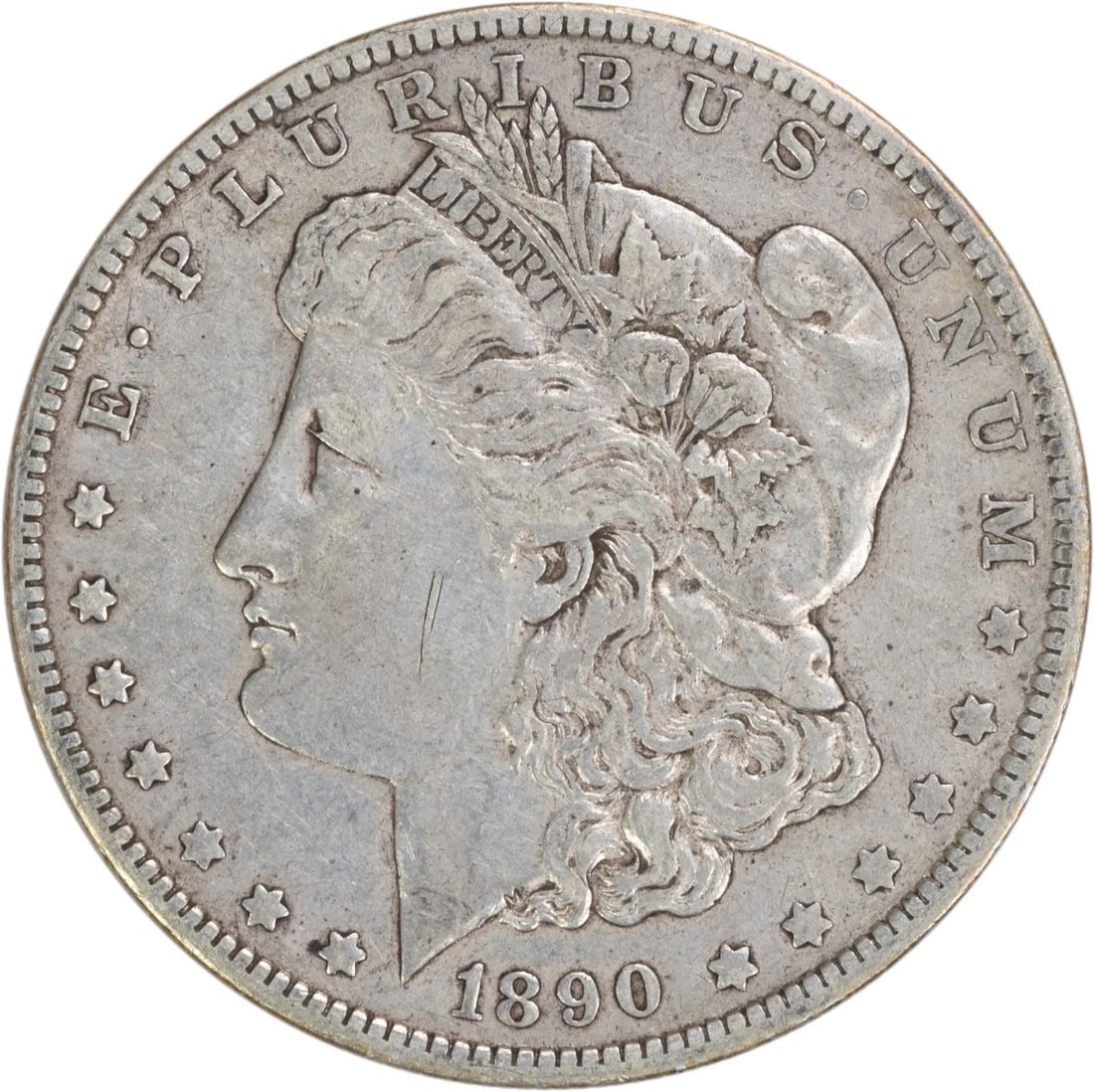 1890-O Morgan Silver Dollar EF Uncertified 90% Silver Coin: 1890-O Morgan Silver Dollar EF Uncertified 90% Silver Coin This 1890-O Morgan Silver Dollar is a beautiful example of American coinage, featuring the iconic design by George T. Morgan. The coin is cir