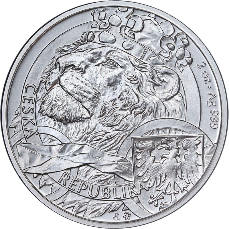 2025 Niue Czech Lion 2 oz Silver $5 Uncirculated Coin in Capsule (1 of 2)