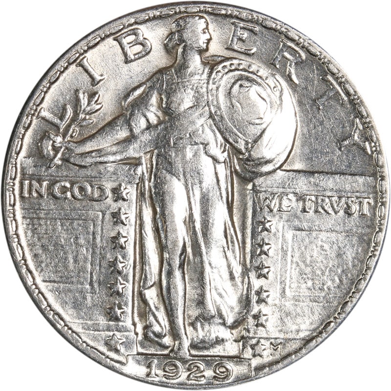 1929-P Silver Standing Liberty Quarter Circulated Coin: 1929-P Silver Standing Liberty Quarter Circulated Coin This 1929-P Standing Liberty Quarter is a captivating piece of American history, showcasing the iconic design that has made it a favorite among c
