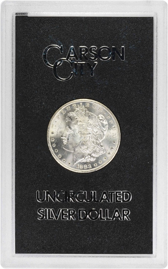 Morgan Dollar 1883 Carson City Uncirculated in GSA Hardpack Holder (1 of 2)