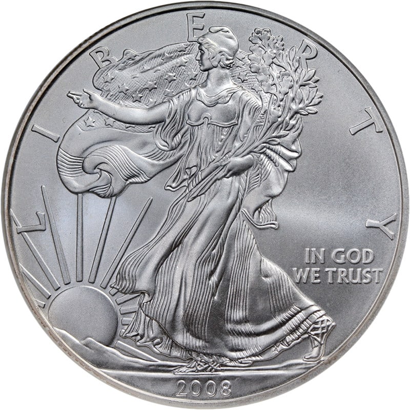 NGC MS70 2008-W American Silver Eagle Dollar Early Releases Blue Label (1 of 4)