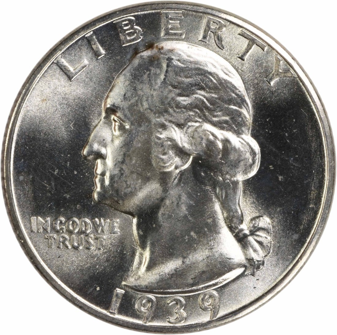 1939-D Silver Washington Quarter Choice BU+ Uncertified: 1939-D Silver Washington Quarter Choice BU+ Uncertified This 1939-D Washington Quarter is composed of silver and remains in uncirculated condition. Graded as Choice BU+, it is an uncertified coin from