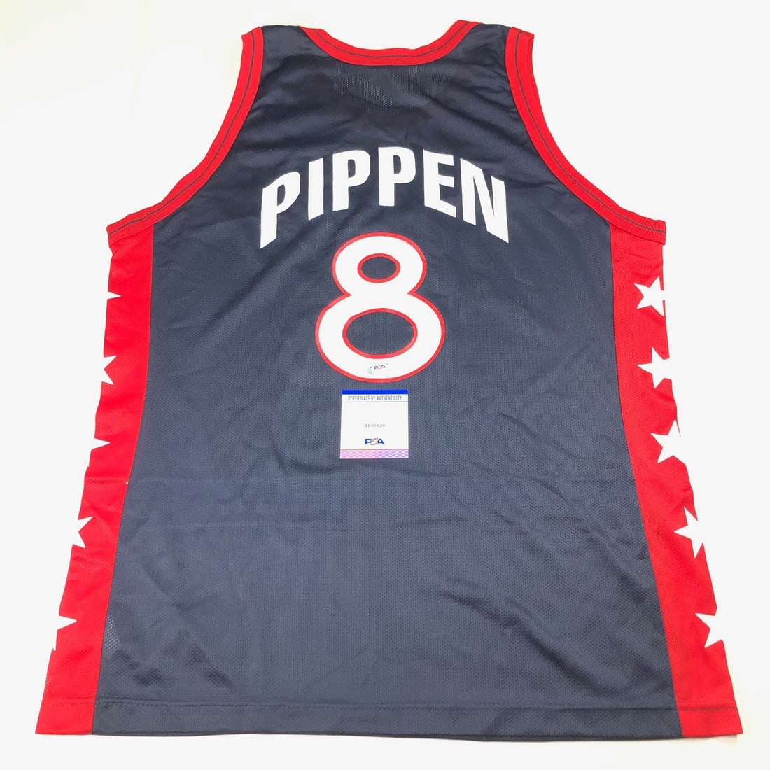 Scottie Pippen Autographed Jersey PSA/DNA Certified Team USA: Scottie Pippen Autographed Jersey PSA/DNA Certified Team USA This authentic Team USA jersey is a must-have for basketball fans and collectors alike. It features a stitched design and is autographed by