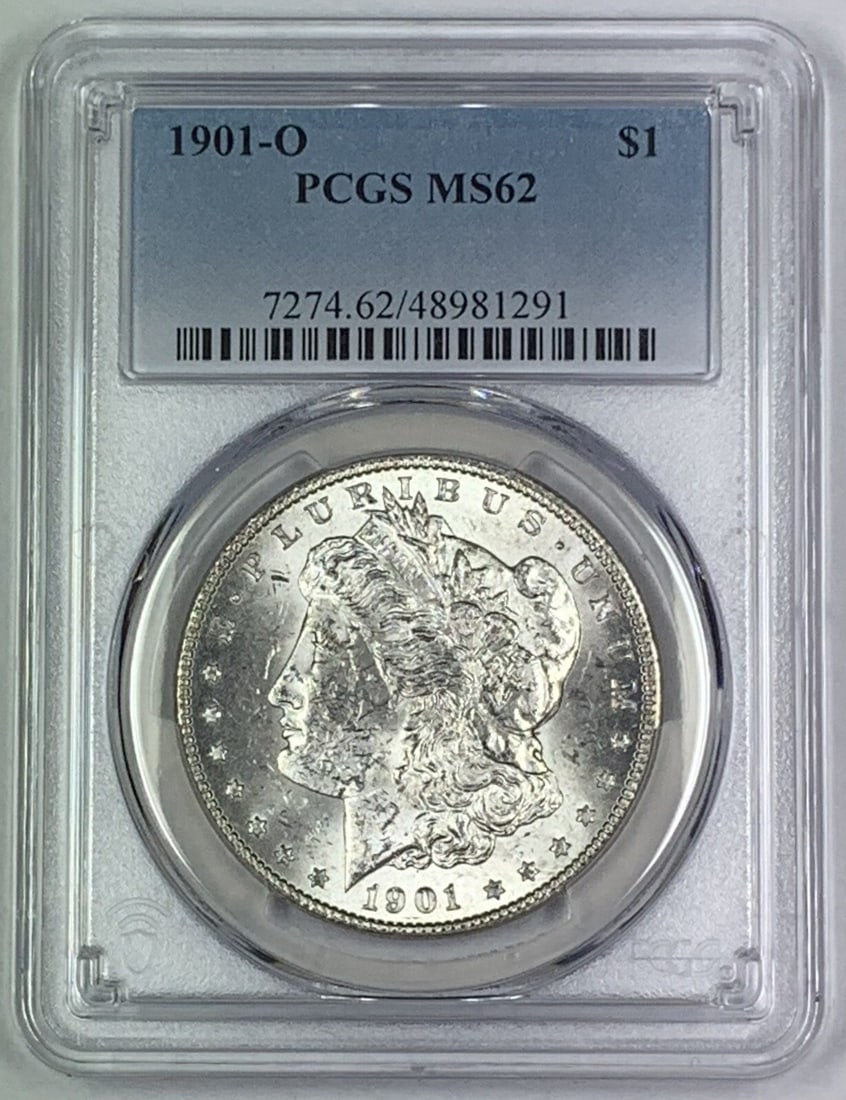 PCGS MS62 1901-O Morgan Silver Dollar Uncirculated $1 Coin (1 of 2)