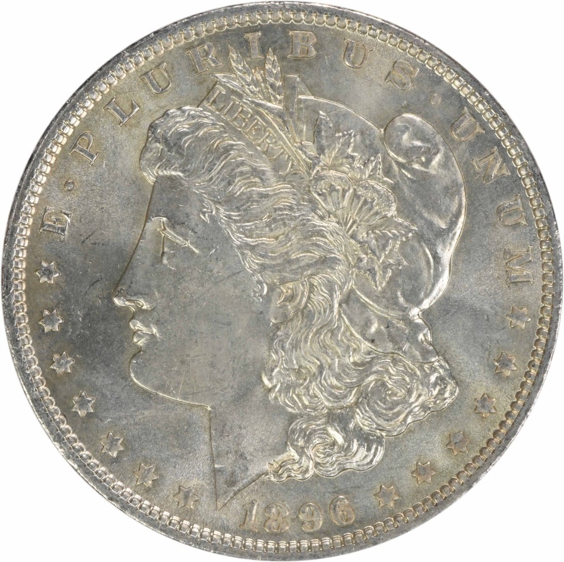 Choice BU 1896 Morgan Dollar Silver Coin Uncertified No Mint Mark: Choice BU 1896 Morgan Dollar Silver Coin Uncertified No Mint Mark This is an 1896 Morgan Silver Dollar from the United States, featuring a Choice Brilliant Uncirculated (BU) grade. The coin is compose