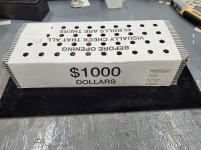 Sealed 1000 coin box 2008-P John Quincy Adams dollar (1 of 2)