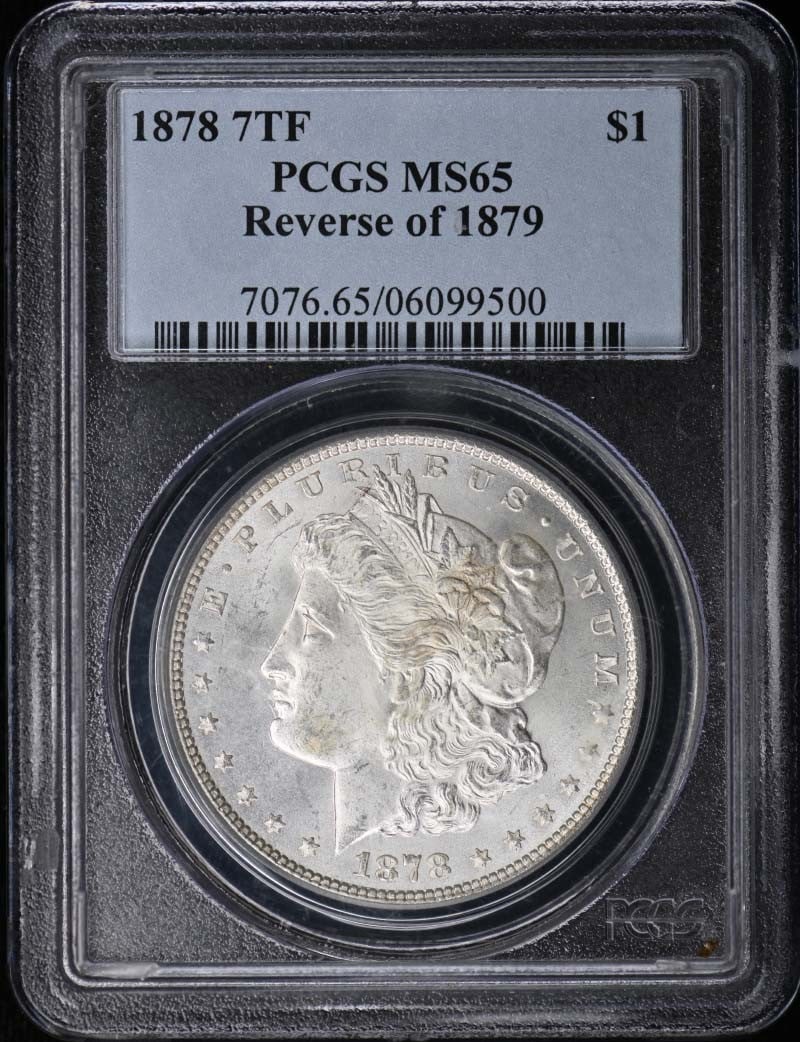 PCGS MS65 1878 Morgan Silver Dollar 7 Tail Feathers Reverse of 1879 (1 of 2)