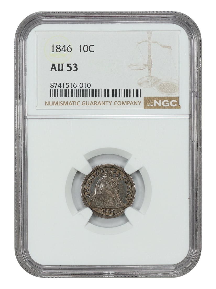 NGC AU53 1846 Liberty Seated 10C Dime (1 of 4)