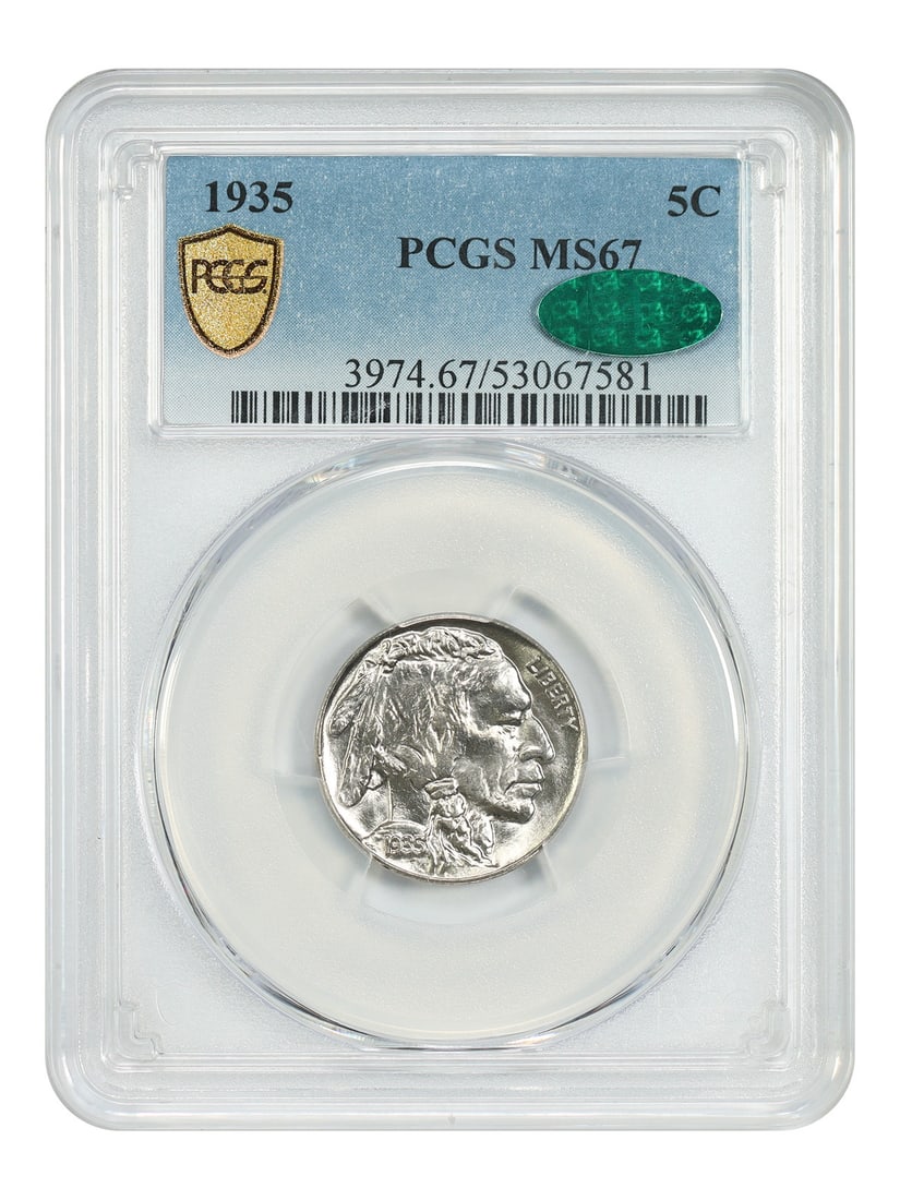 1935 Philadelphia Buffalo Nickel PCGS CAC MS67 5C (1 of 4)