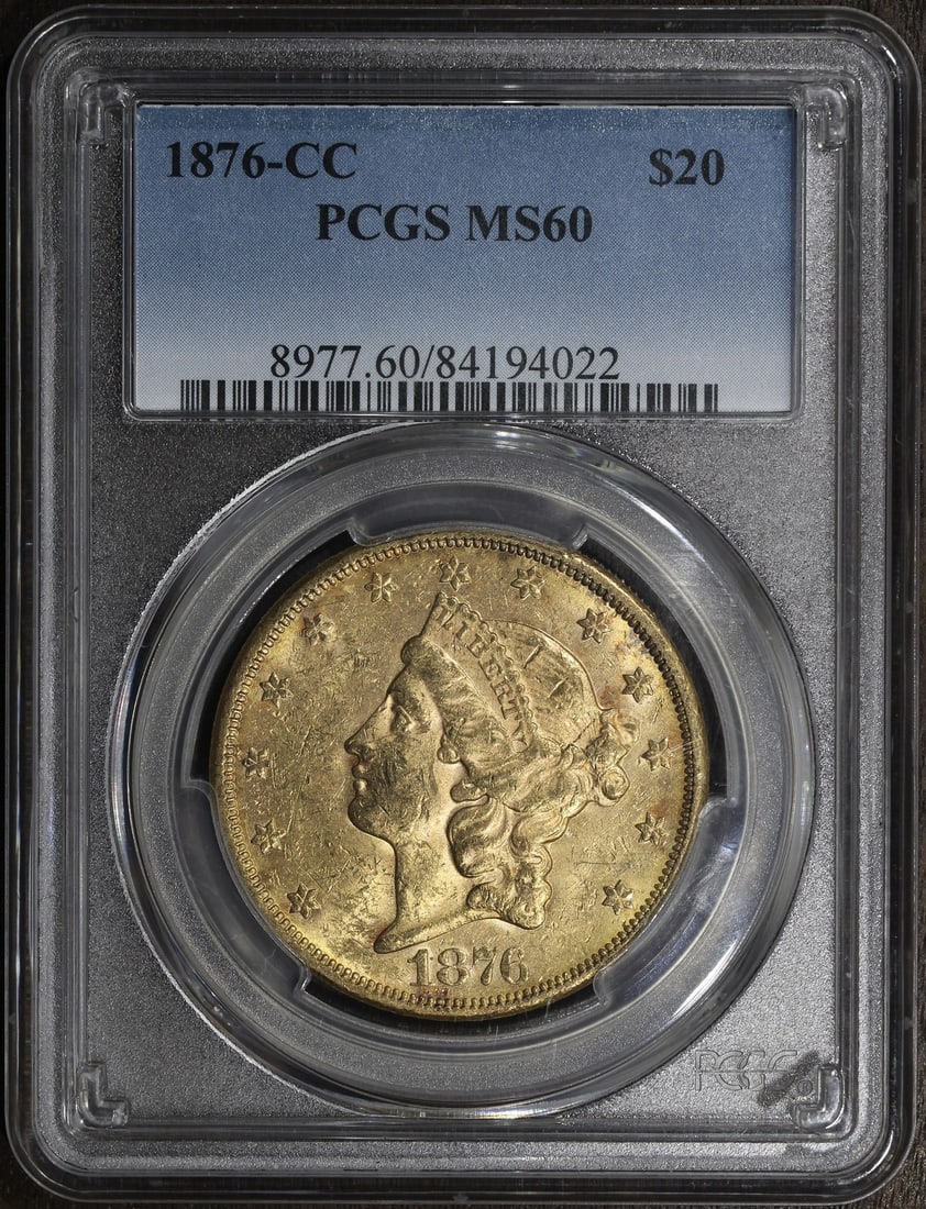 PCGS Carson City 1876-CC Liberty Head $20 Gold Double Eagle MS60 (1 of 4)