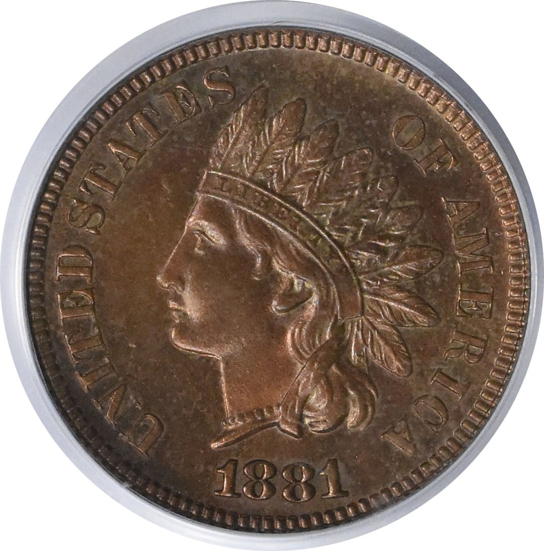 PCGS PR65RD 1881 Indian Head Copper Small Cent - 3
