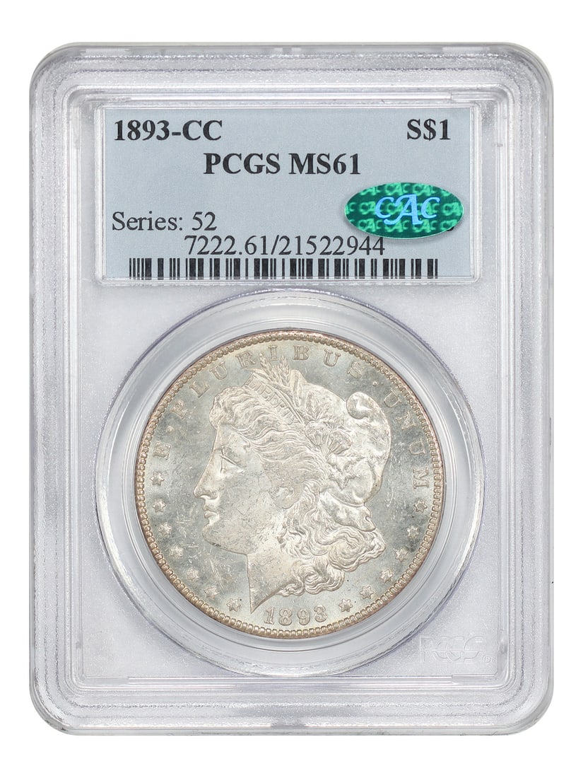 1893 Carson City Morgan Dollar PCGS CAC MS61 (1 of 4)