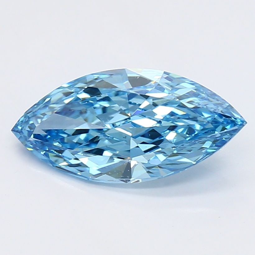 Loose Diamond - MARQUISE 0.95ct Fancy Vivid Blue VS2: Loose Diamond - MARQUISE 0.95ct Fancy Vivid Blue VS2 Source: This is a real non-mined Diamond that has been grown in a lab Shape: MARQUISE Carats: 0.95 Color: Fancy Vivid Blue Certification: NONE Vide