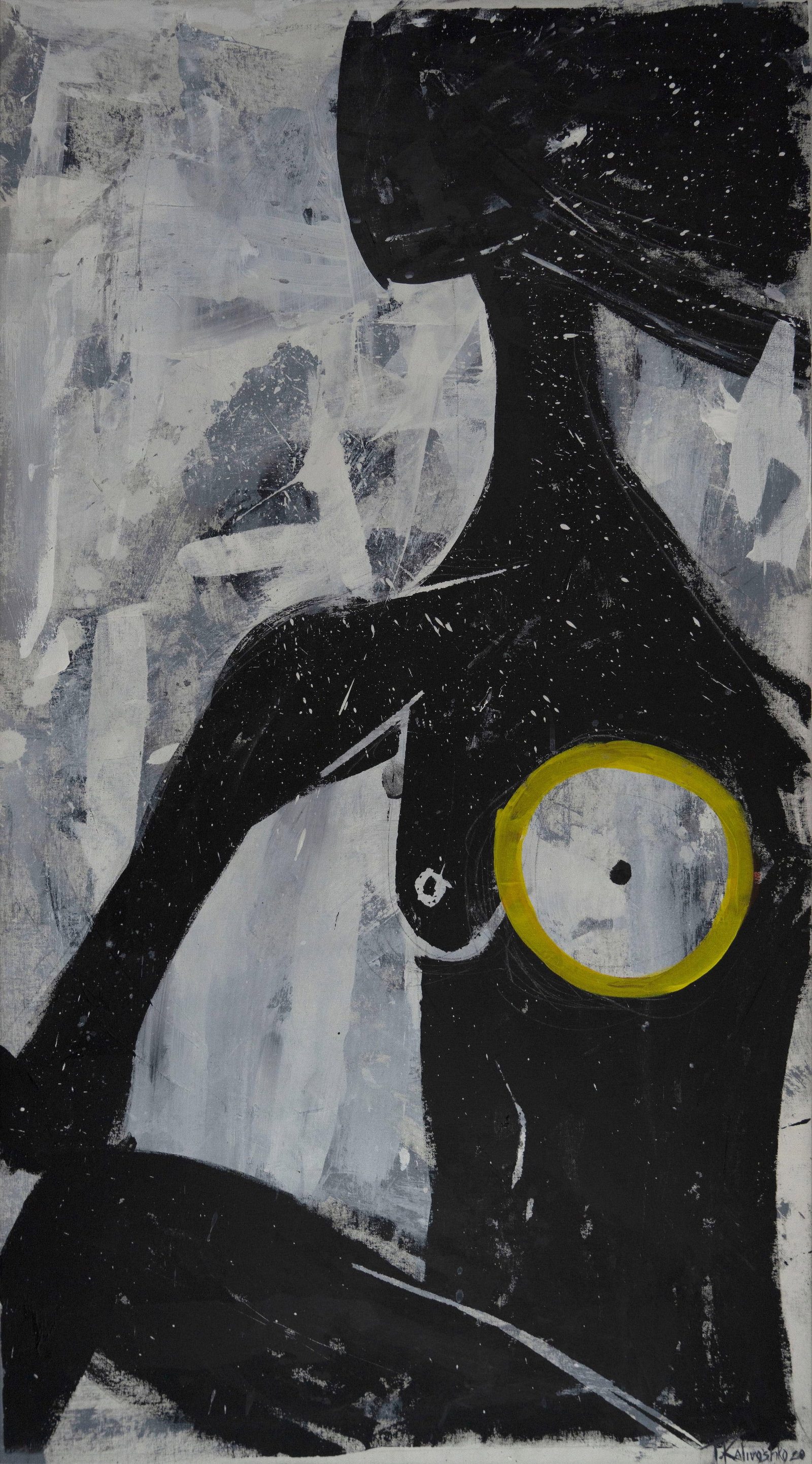 Abstract Acrylic Painting What do u see here What could it be 1 by Tetiana Kalivoshko 54 x 30: Abstract Acrylic Painting What do u see here What could it be 1 by Tetiana Kalivoshko 54 x 30 Explore the captivating abstract painting titled "What do u see here What could it be 1" by Tetiana Kalivo